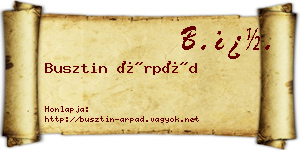Busztin Árpád névjegykártya